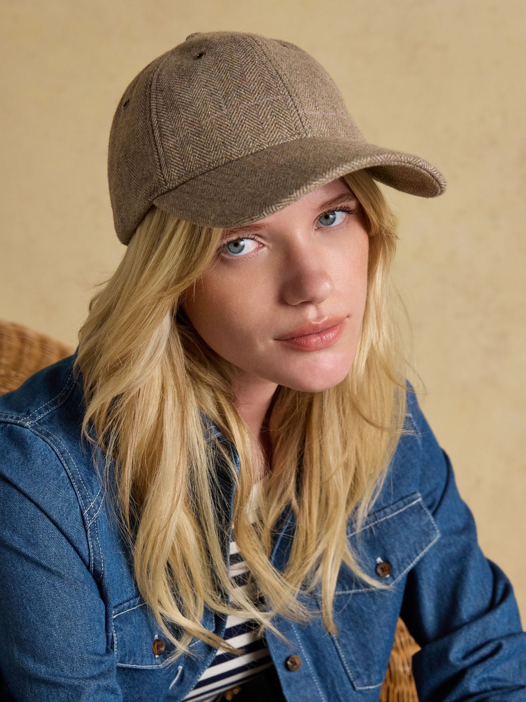 Joules Women's Perry Baseball Cap Neutral Tweed One