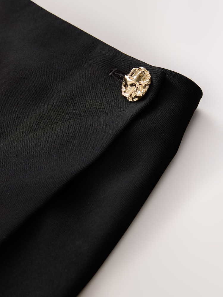 Black Midi Wrap Skirt - Image 2 of 3 Black Midi Wrap Skirt - Image 2 of 3