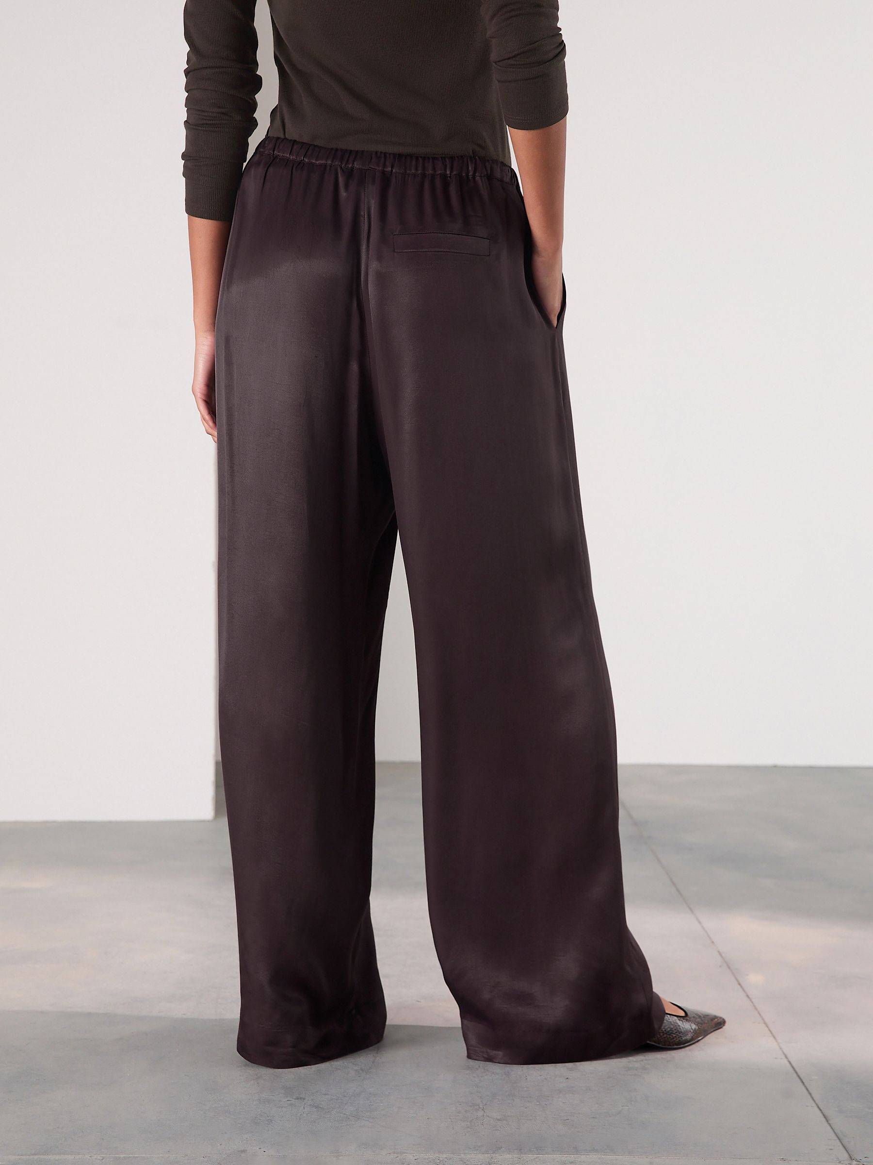 Buy Chocolate Brown Satin Tie Waist Wide Leg Trousers from Next Canada