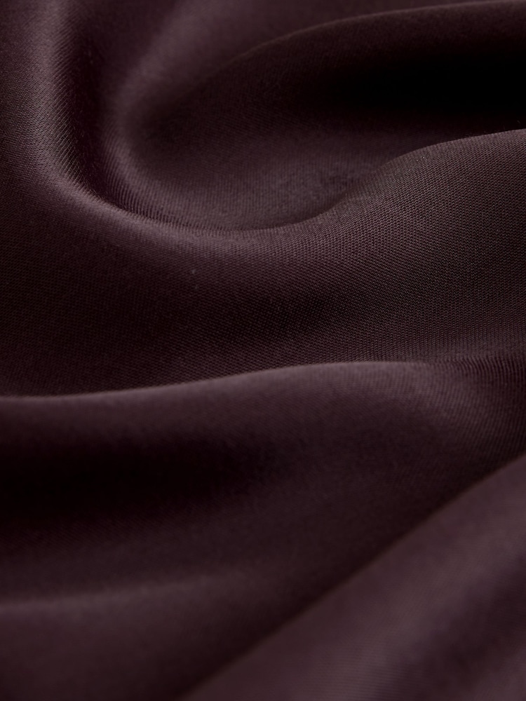 Chocolate Brown Satin Tie Waist Wide Leg Trousers - Image 8 of 8