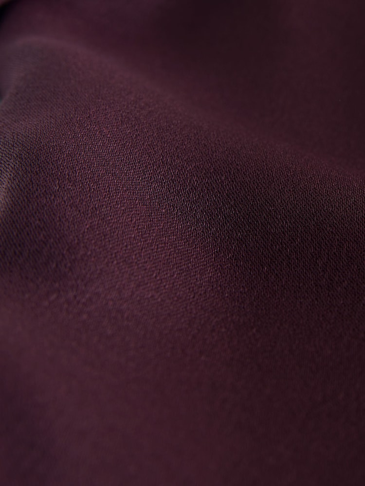 Berry Red Satin Relaxed Ruched Sleeve Blazer - Image 3 of 3 Berry Red Satin Relaxed Ruched Sleeve Blazer - Image 3 of 3