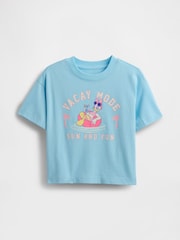 Gap Blue Daisy Duck Disney Relaxed Graphic Short Sleeve T-Shirt (6mths-5yrs) - Image 1 of 2