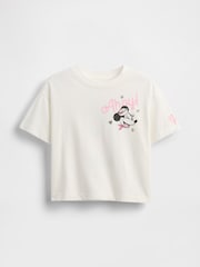 Gap White Minnie Mouse Disney Relaxed Graphic Short Sleeve T-Shirt (6mths-5yrs) - Image 1 of 2