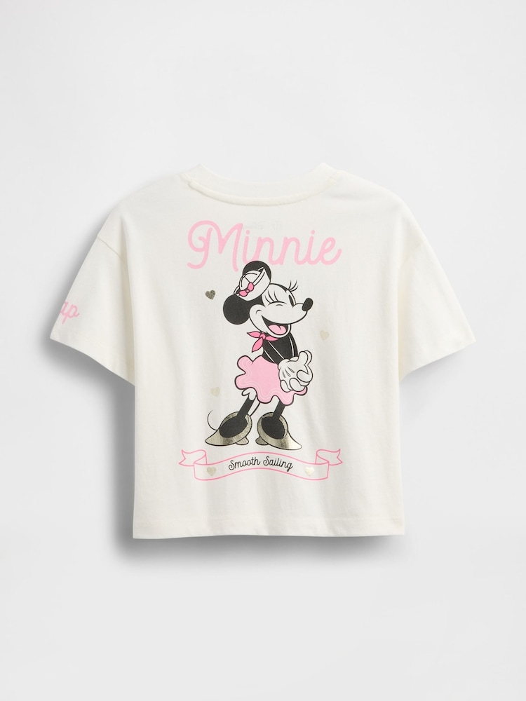 Gap White Minnie Mouse Disney Relaxed Graphic Short Sleeve T-Shirt (6mths-5yrs) - Image 2 of 2