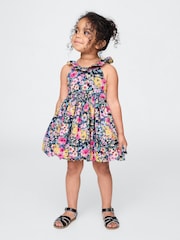 Gap Floral Black Ruffle-Neck Bubble Dress (6mths-5yrs) - Image 1 of 3