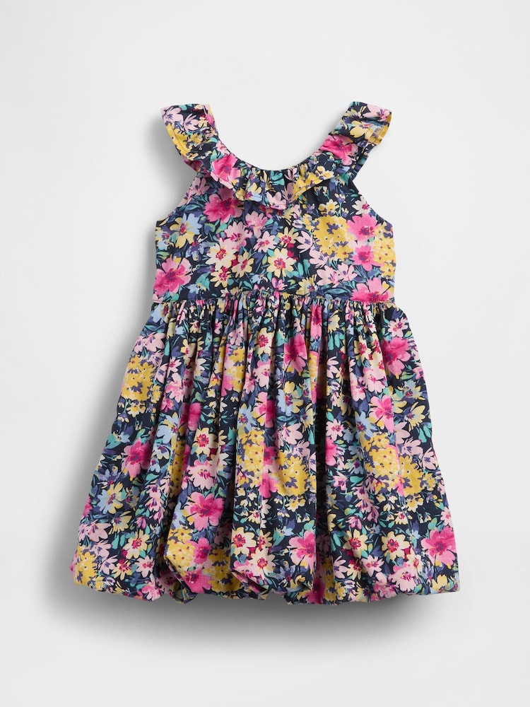 Gap Floral Black Ruffle-Neck Bubble Dress (6mths-5yrs) - Image 2 of 3