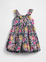 Gap Floral Black Ruffle-Neck Bubble Dress (6mths-5yrs) - Image 3 of 3
