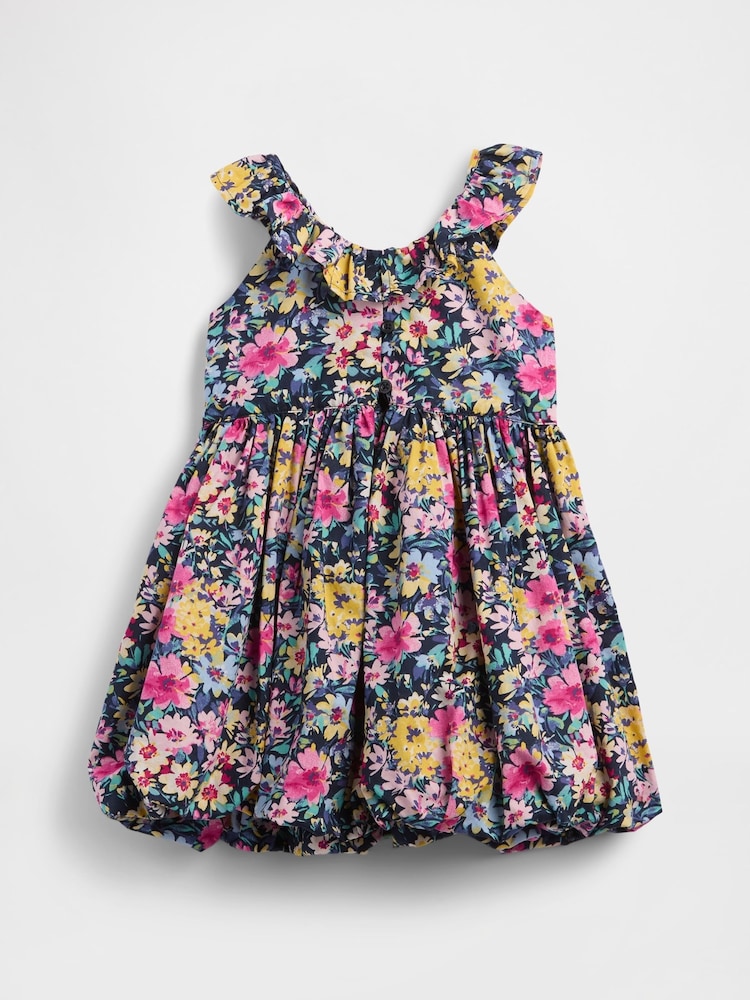 Gap Floral Black Ruffle-Neck Bubble Dress (6mths-5yrs) - Image 3 of 3