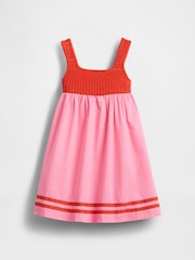 Gap Pink/Red Crochet-Yoke Dress (6mths-5yrs) - Image 2 of 3