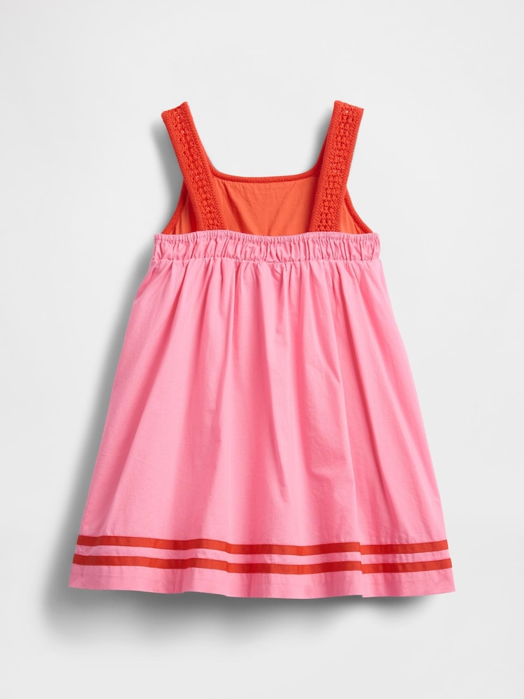 Gap Pink/Red Crochet-Yoke Dress (6mths-5yrs) - Image 3 of 3
