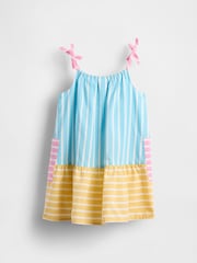 Gap Blue/Orange Stripe Poplin Mixed Stripe Dress(6mths-5yrs) - Image 3 of 3