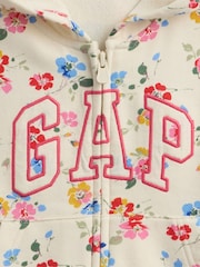 Бежевый - Худи на молнии с флисовой подкладкой и логотипом Gap (6мес. -5лет) - Image 3 of 3