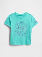 Gap Aqua Blue Ariel Disney Graphic Short Sleeve T-Shirt (6mths-5yrs) - Image 1 of 3