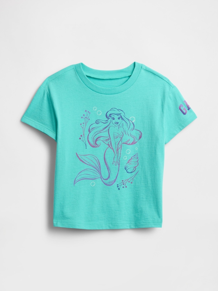 Gap Aqua Blue Ariel Disney Graphic Short Sleeve T-Shirt (6mths-5yrs) - Image 1 of 3