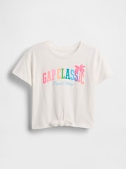 Gap White Relaxed Knot-Tie Graphic Short Sleeve T-Shirt (6mths-5yrs) - Image 1 of 3