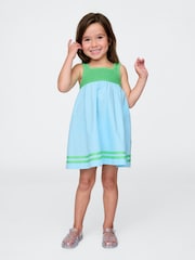 Gap Blue/Green Crochet-Yoke Dress (6mths-5yrs) - Image 1 of 3