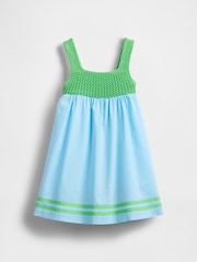 Gap Blue/Green Crochet-Yoke Dress (6mths-5yrs) - Image 2 of 3