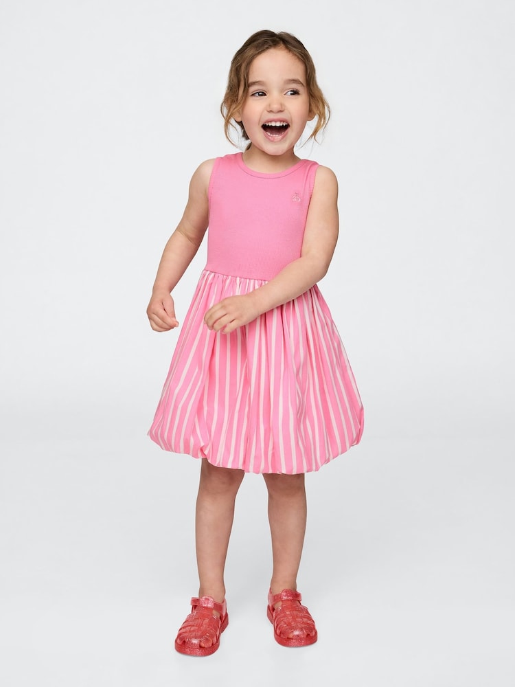 Gap Pink Stripe Round Neck Bubble Dress (6mths-5yrs) - Image 1 of 3