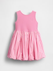 Gap Pink Stripe Round Neck Bubble Dress (6mths-5yrs) - Image 2 of 3