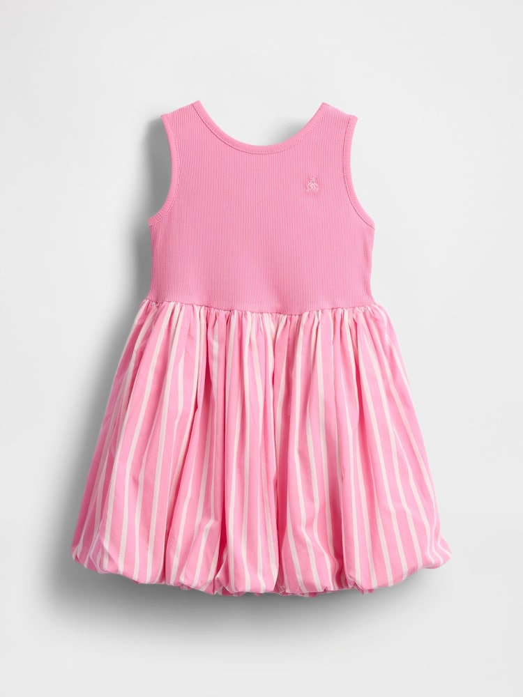 Gap Pink Stripe Round Neck Bubble Dress (6mths-5yrs) - Image 2 of 3