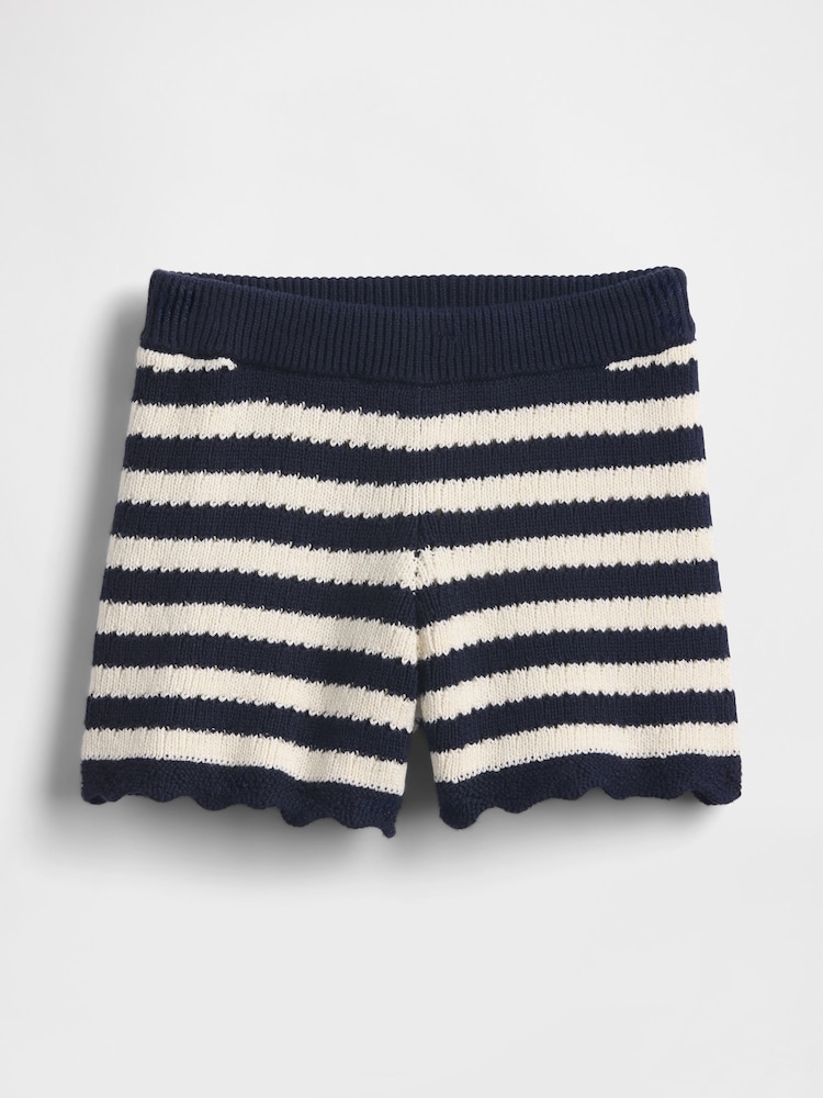 Gap Navy/White Stripe Crochet Pull On Shorts (6mths-5yrs) - Image 2 of 3