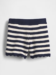 Gap Navy/White Stripe Crochet Pull On Shorts (6mths-5yrs) - Image 3 of 3