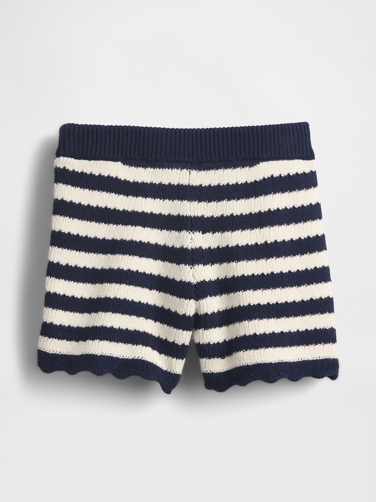 Gap Navy/White Stripe Crochet Pull On Shorts (6mths-5yrs) - Image 3 of 3