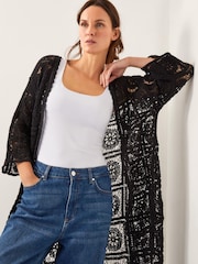 Schwarz - Monsoon Cara Crochet Beach Cover-Up - Bild 2 von 5