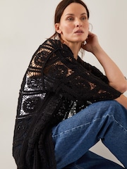 Schwarz - Monsoon Cara Crochet Beach Cover-Up - Bild 3 von 5