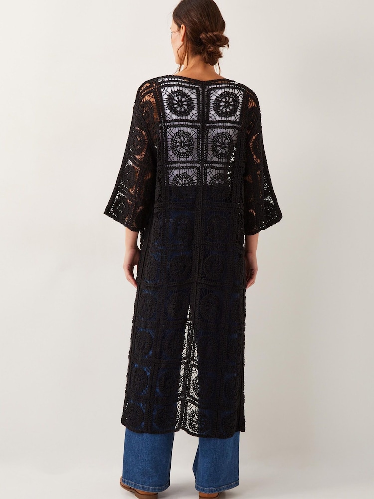 Monsoon Black Cara Crochet Beach Cover-Up - Image 4 of 5