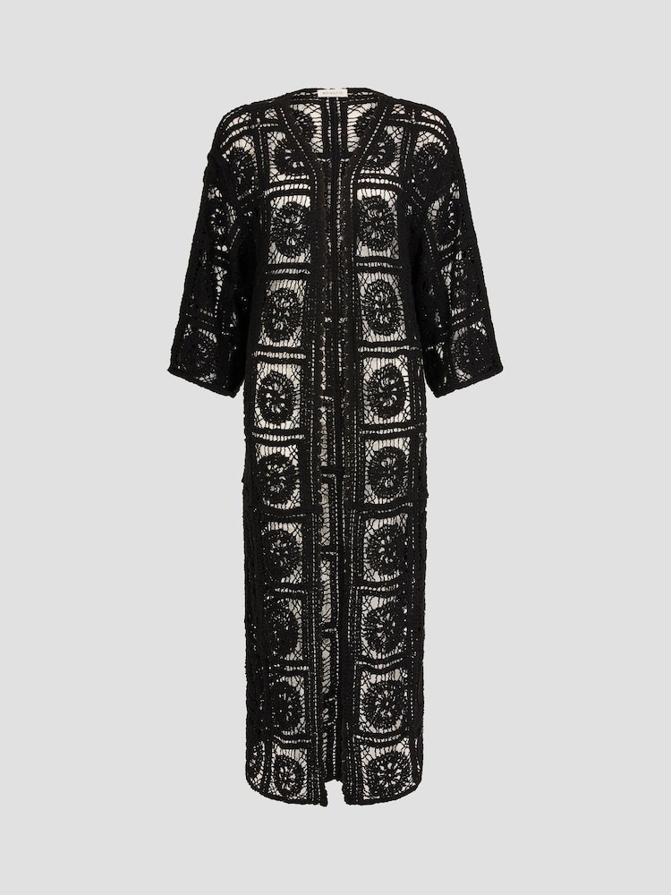 Monsoon Black Cara Crochet Beach Cover-Up - Image 5 of 5 Monsoon Black Cara Crochet Beach Cover-Up - Image 5 of 5