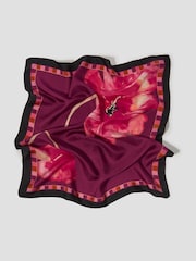 Monsoon Black Fenella Flower Print Silk Square Scarf - Image 1 of 2