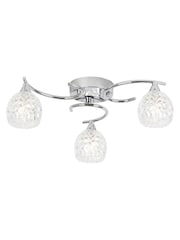 Gallery Home Chrome Bowen 3 Ceiling Lamp - Image 1 of 1