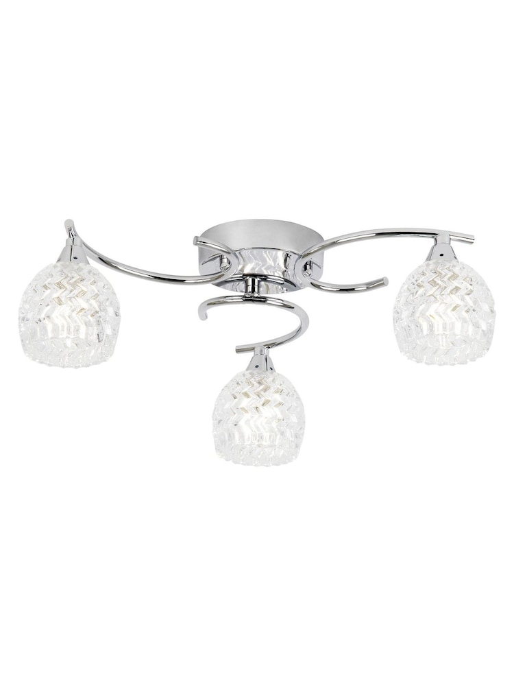 Gallery Home Chrome Bowen 3 Ceiling Lamp - Image 1 of 1