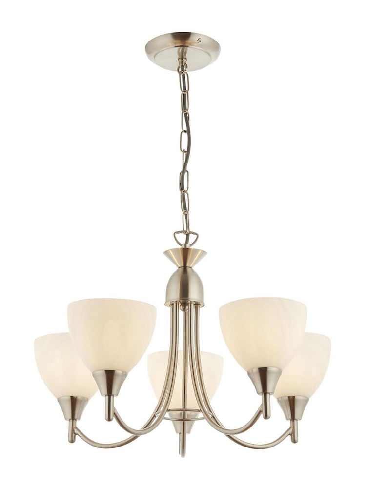 Gallery Home Chrome Alder 5 Satin Pendant Light - Image 1 of 1