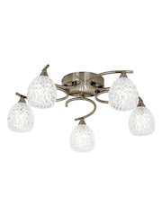 Gallery Home Antique Brass Bowen 5 Ceiling Lamp - Image 1 of 1
