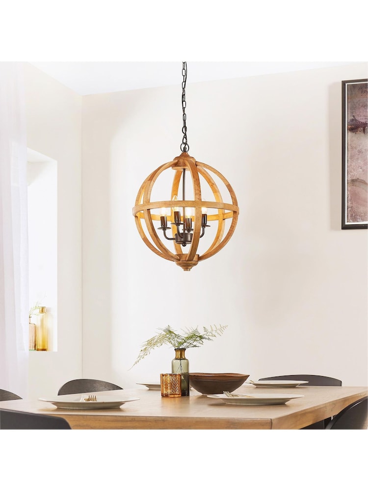 Gallery Home Light Wood Tobia Pendant Light - Image 1 of 8