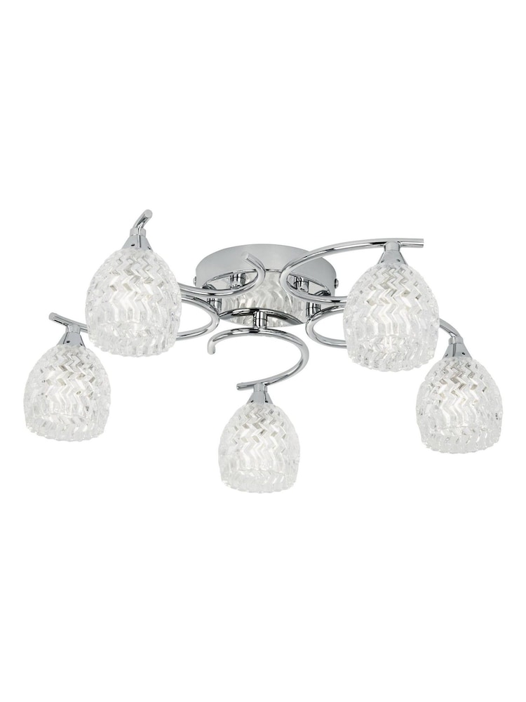 Gallery Home Chrome Bowen 5 Ceiling Lamp - Image 1 of 1