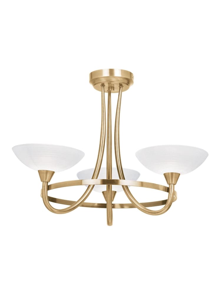 Gallery Home Antique Brass Carlton 3 Ceiling Lamp - Image 1 of 1