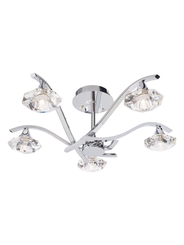Gallery Home Chrome Lynford 5 Ceiling Lamp - Image 1 of 1