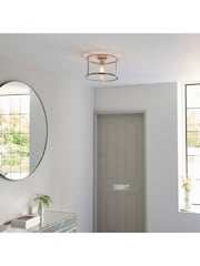 Gallery Home Silver Harlow 1 Ceiling Light - Image 1 of 7
