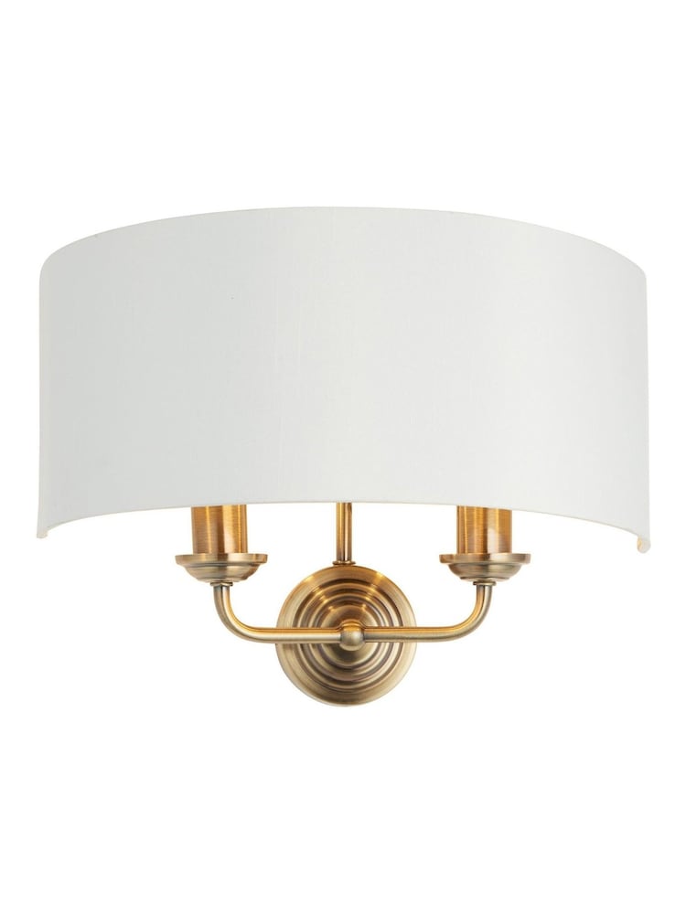Gallery Home Brass Harrington 2 Wall Light Antique Brass - Image 3 of 3