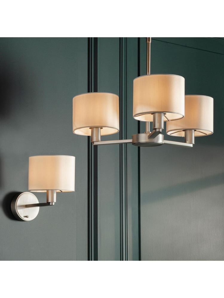 Gallery Home Silver Dalvin 3 Matt Nickel Pendant Light - Image 2 of 7