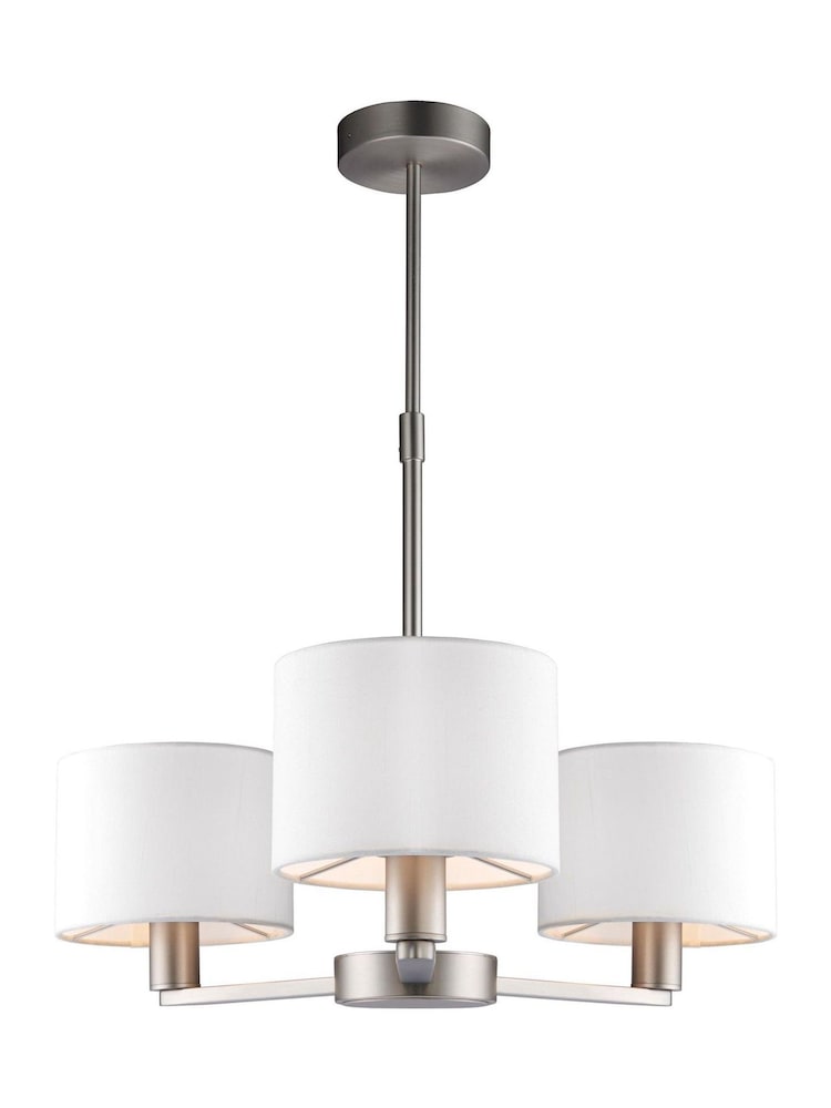 Gallery Home Silver Dalvin 3 Matt Nickel Pendant Light - Image 7 of 7