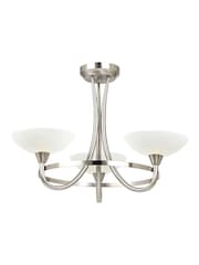 Gallery Home Chrome Carlton 3 Satin Ceiling Lamp - Image 1 of 1
