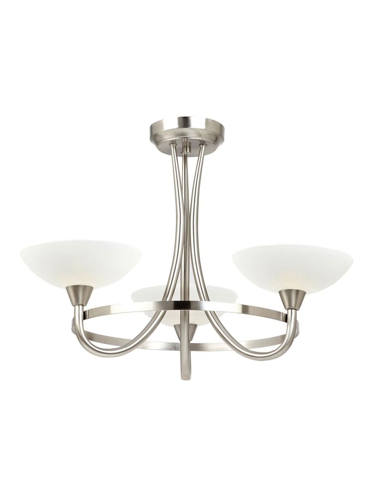 Gallery Home Chrome Carlton 3 Satin Ceiling Lamp - Image 1 of 1