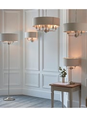 Gallery Home Natural Harrington 2 Wall Light Chrome - Image 1 of 2