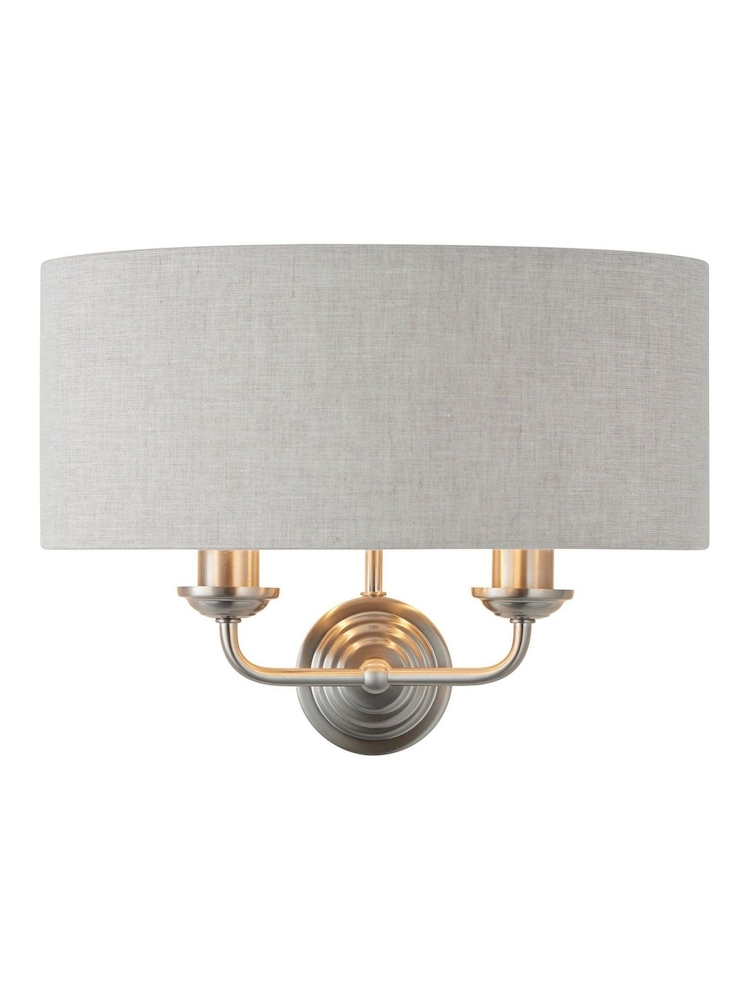 Gallery Home Natural Harrington 2 Wall Light Chrome - Image 2 of 2
