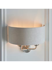 Gallery Home Natural Harrington 2 Wall Light Chrome - Image 6 of 9