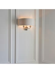 Gallery Home Natural Harrington 2 Wall Light Chrome - Image 7 of 9